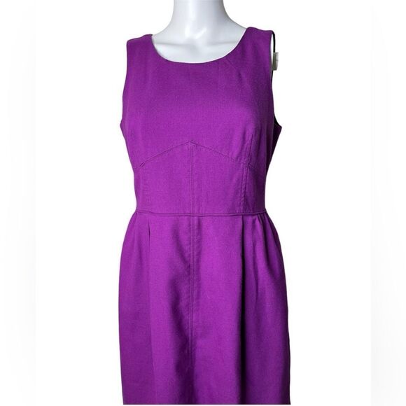 J. Crew Wool Knee Length Shift Dress Dark Purple Size 6 - Picture 2 of 4